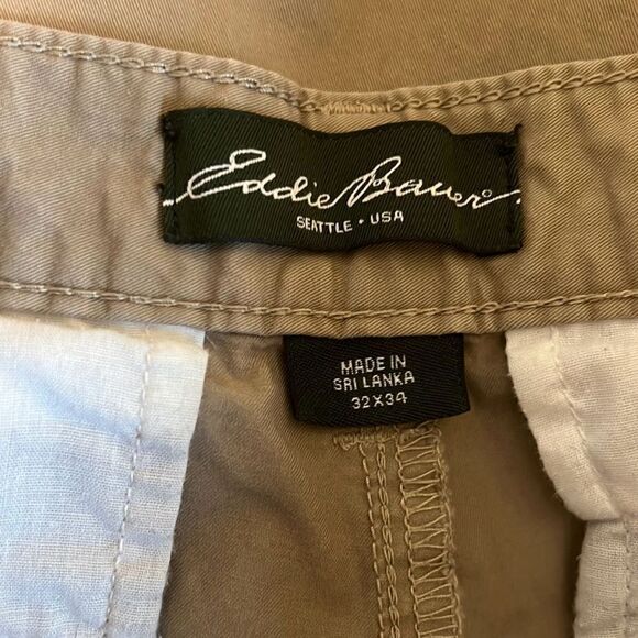 Eddie Bauer Men's Tan Cotton Relaxed Fit Straight Leg Chino Pants Size 32x34 - Picture 7 of 8